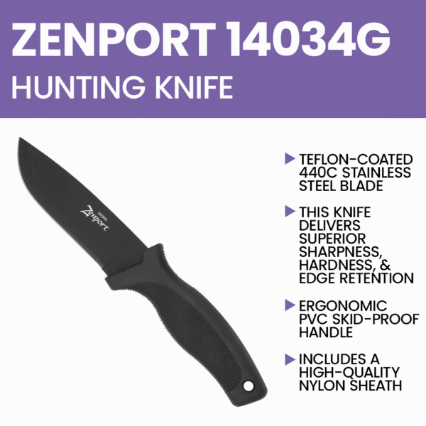 Zenport 14034G Hunting Knife - 9-Inch
