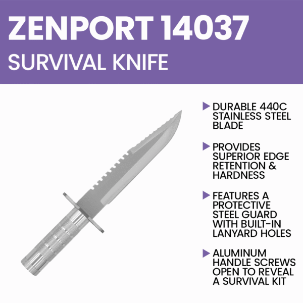 Zenport 14037 Survival Knife and Kit
