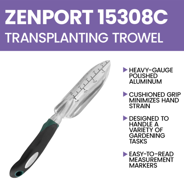 Zenport 15308C Transplanting Trowel with Cushion Grip