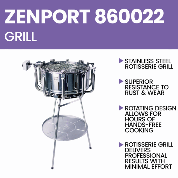 Zenport 860022 Uncle Roast Automatic Rotisserie BBQ Grill