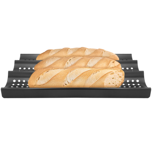Zenport 870002 3-Loaf Perforated Baguette French Nonstick Bread Pan, 16 by 9-Inch