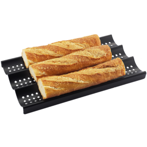 Zenport 870002 3-Loaf Perforated Baguette French Nonstick Bread Pan, 16 by 9-Inch