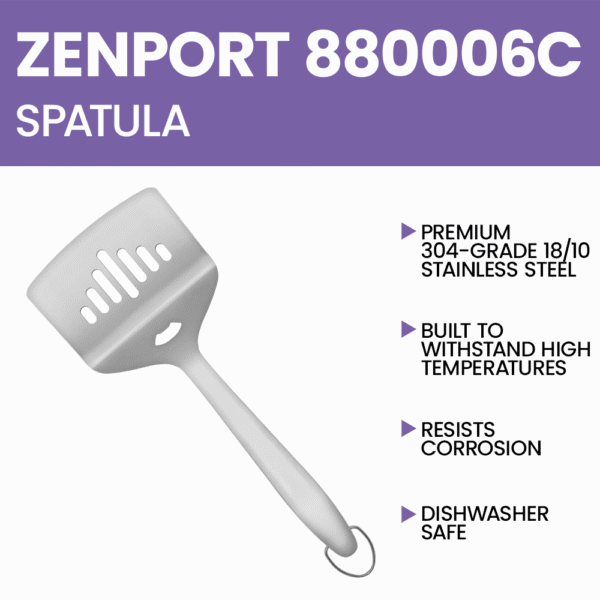 Zenport 880006C Wide Fish Turner Slotted Spatula, 7-Inch