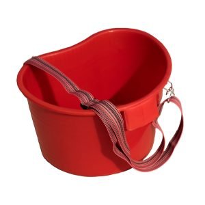 Zenport AG430R Picking Pail Bucket with Strap, 22-Quart, Red