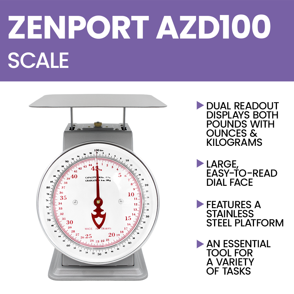 Zenport AZD100 Platform Mechanical Dial Scale, 100-Pound