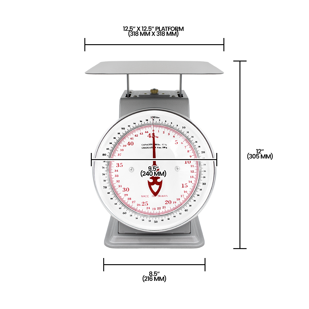Zenport AZD100 Platform Mechanical Dial Scale, 100-Pound