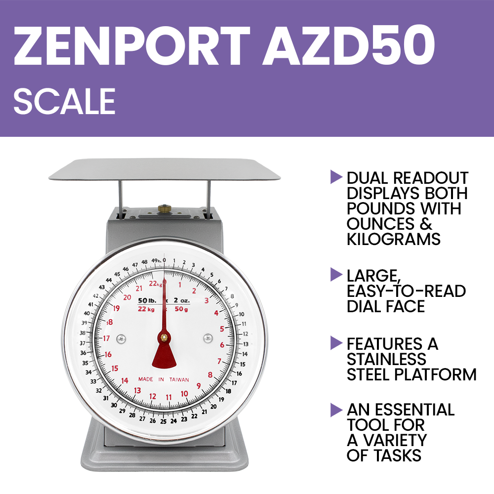 Zenport AZD50 Platform Mechanical Dial Scale, 50-Pound