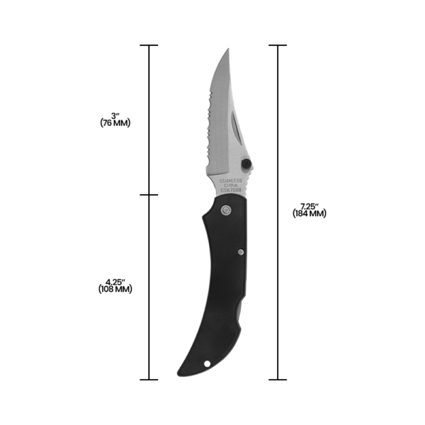 Zenport CSK7008 Folding Pocket Knife, Serrated Blade, 5-Inch
