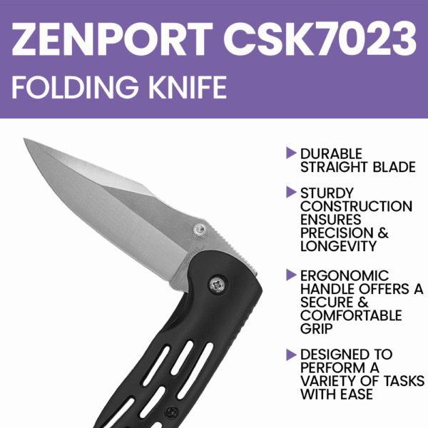 Zenport CSK7023 Deluxe Folding Pocket Knife, Straight Blade, 4-Inch