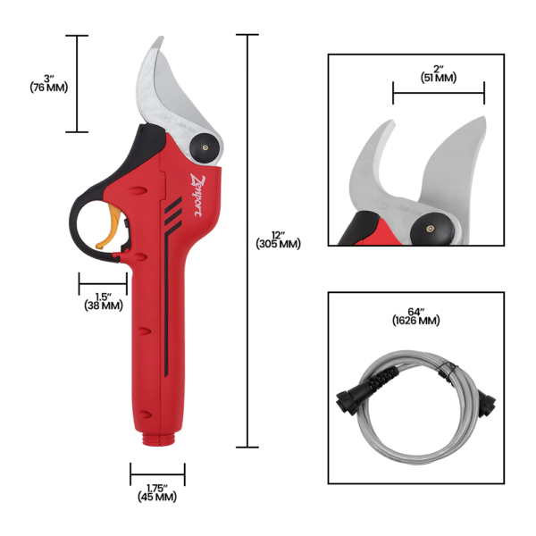 Zenport EP2 ePruner Battery Powered Electric Pruner, 1.18-Inch Cut PNG