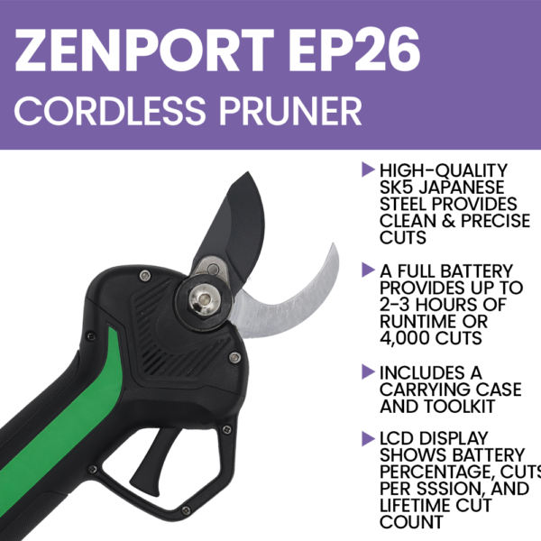 Zenport EP26 Cordless Pruner, 1-Inch Cut PNG