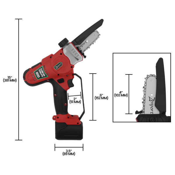 Zenport ES58 Cordless Electric Powered 4" Blade Chain Saw