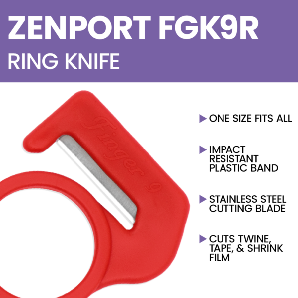 Zenport Speedy Cutter Ring Knife, Red