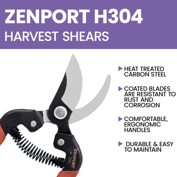 Zenport H304 Bypass Action Harvest and Utility Shear, Carbon Steel