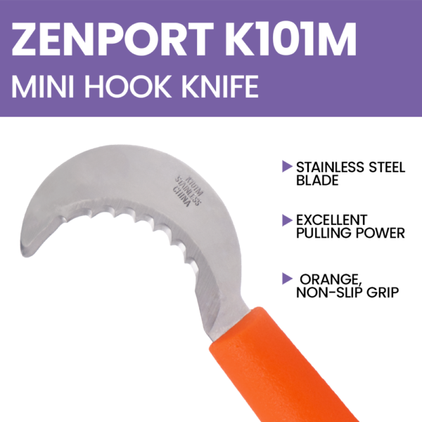 Zenport K101M Mini Harvest Utility Hook Knife, Grape And Melon