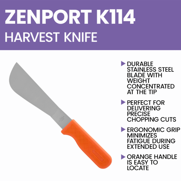 Zenport K114 Crop Harvest Knife, 7.25-Inch Blade