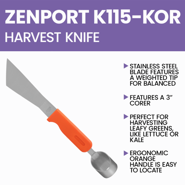 Zenport K115-KOR Harvest Knife, Orange