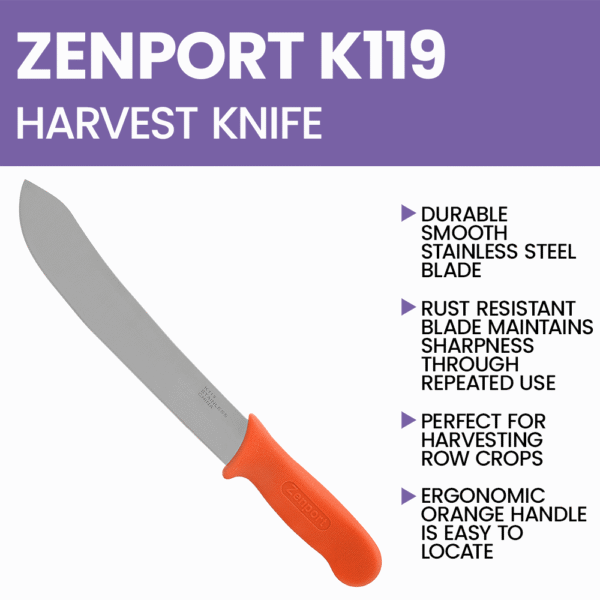 Zenport K119 Butcher Field Harvest Knife, 10-Inch PNG