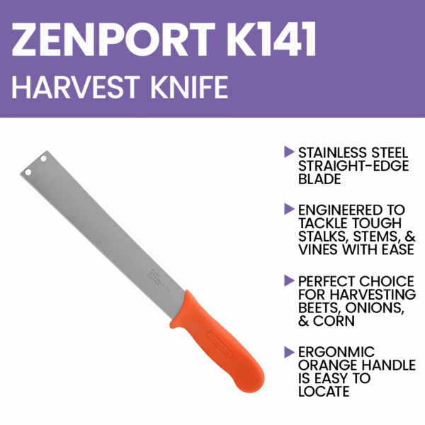 Zenport K141 Crop Harvest Knife, 11-Inch Blade