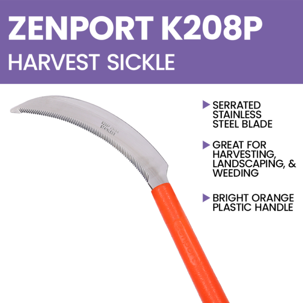 Zenport K208P Harvest Sickle with Plastic Handle