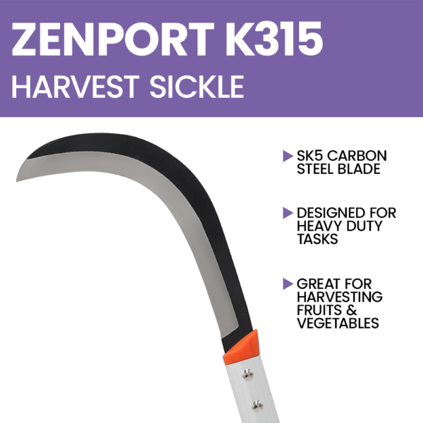 Zenport K315 Brush Clearing Sickle, 9-Inch by 14.5-Inch