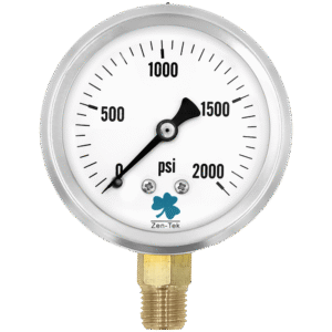 Zenport LPG2000 Glycerin Liquid Filled Pressure Gauge, 2000 PSI