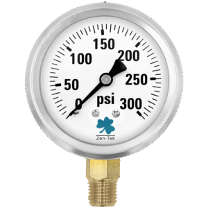 Zenport LPG300 Glycerin Liquid Filled Pressure Gauge, 300 PSI