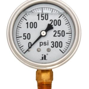 Zenport LPG300 Glycerin Liquid Filled Pressure Gauge, 300 PSI