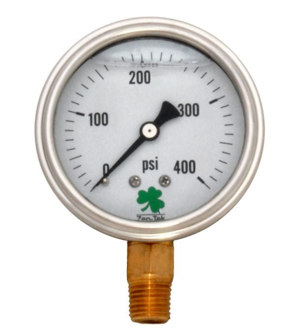 Zenport LPG400 Glycerin Liquid Filled Pressure Gauge, 400 PSI