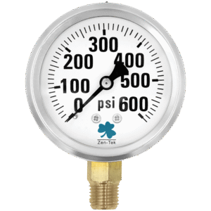 Zenport LPG600 Glycerin Liquid Filled Pressure Gauge, 600 PSI