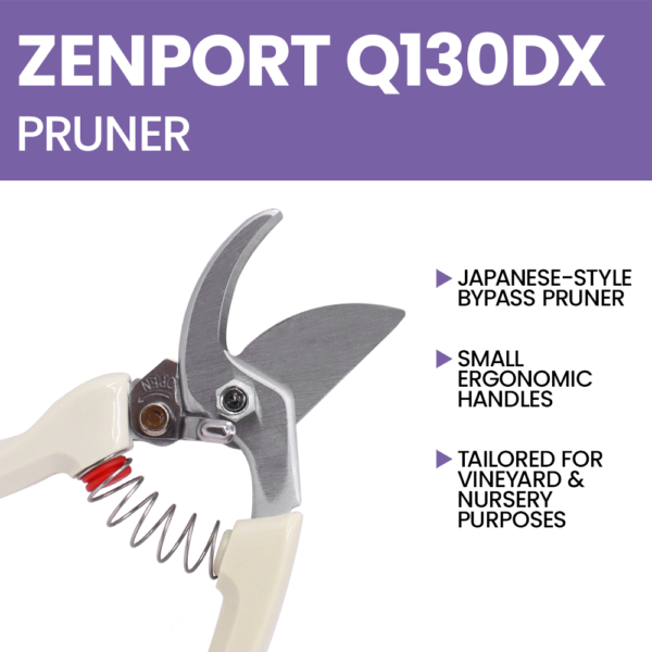 Zenport Q130DX Bypass Pruner, .5-Inch Cut Japanese-style Pruner, 8.5-Inch