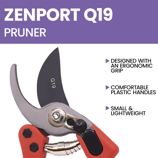 Zenport Q19 Euro-Pro Small Horticulture Pruner, 7.75-Inch