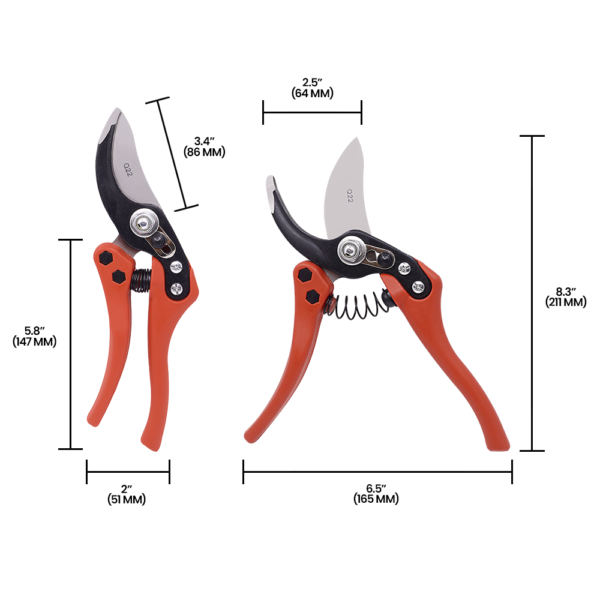 Zenport Q22 Euro-Pro Large Horticulture Pruner, 9-Inch