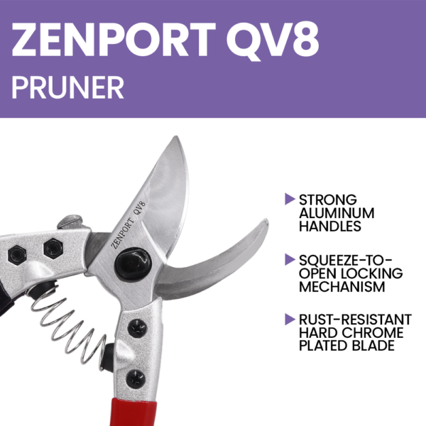 Zenport QV8 Single Hand Q Series V8 Professional Pruner