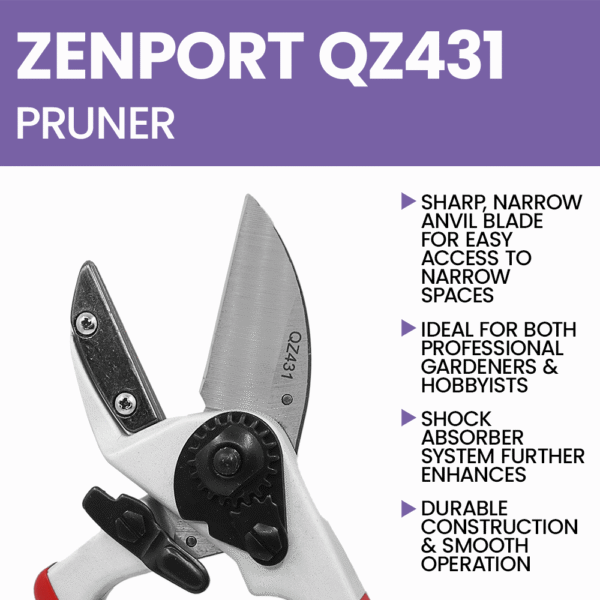 Zenport QZ431 Anvil Professional Pruner, 8.3-Inch