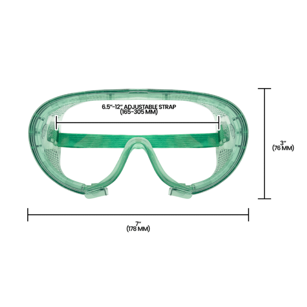 Zenport SG231 Chemical Splash Goggles with Clear Fog Free Lens and Reinforced Border
