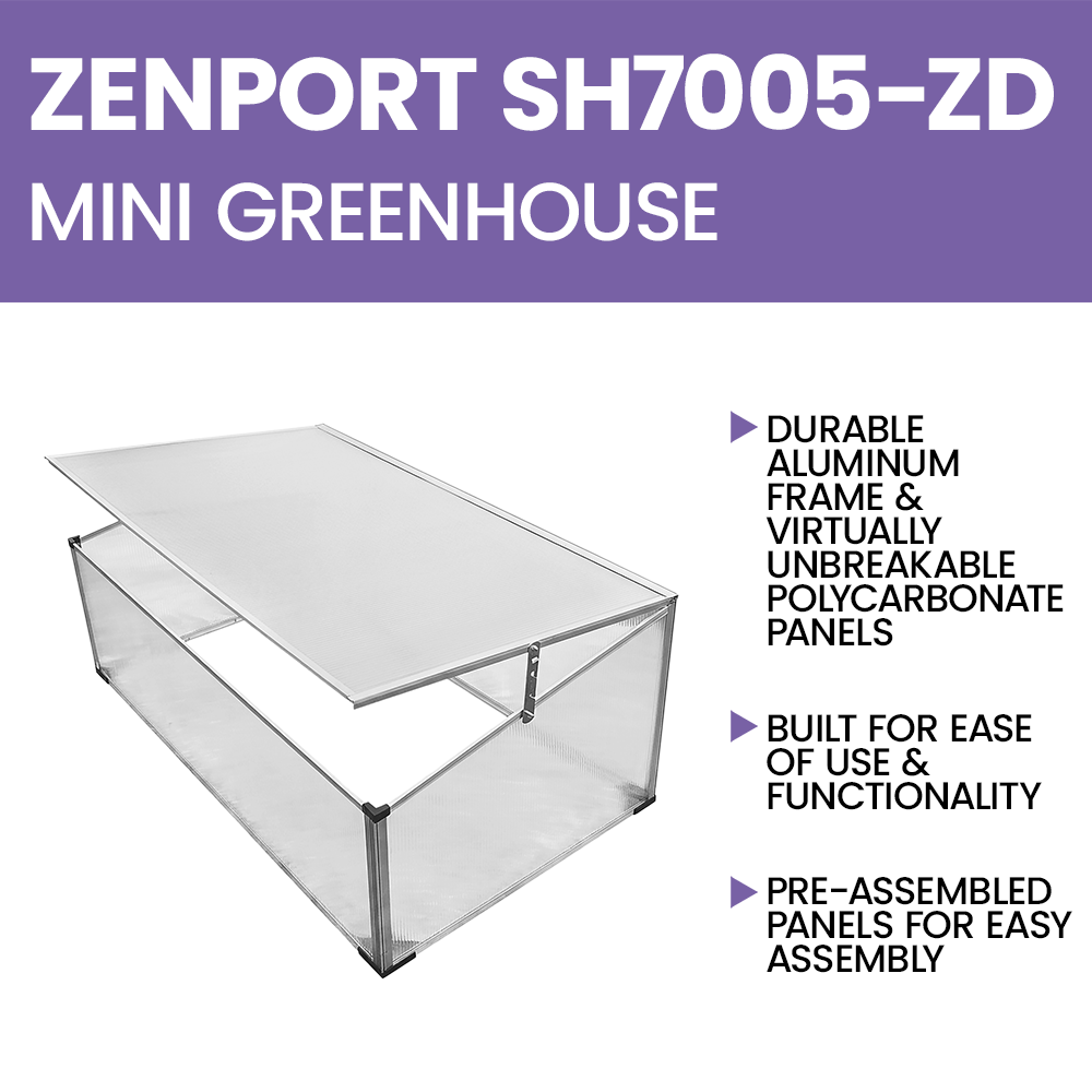 Zenport SH7005-ZD Folding Aluminum Cold Frame Greenhouse