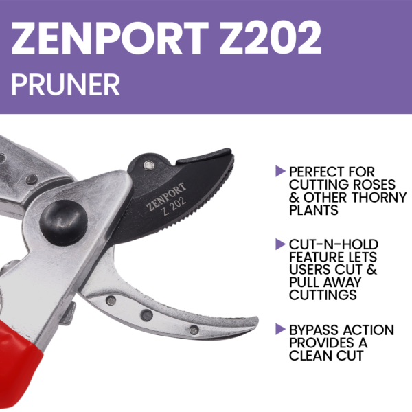 Zenport Z202 Heavy Duty Pruner, Cut-n-Hold, 8-Inch