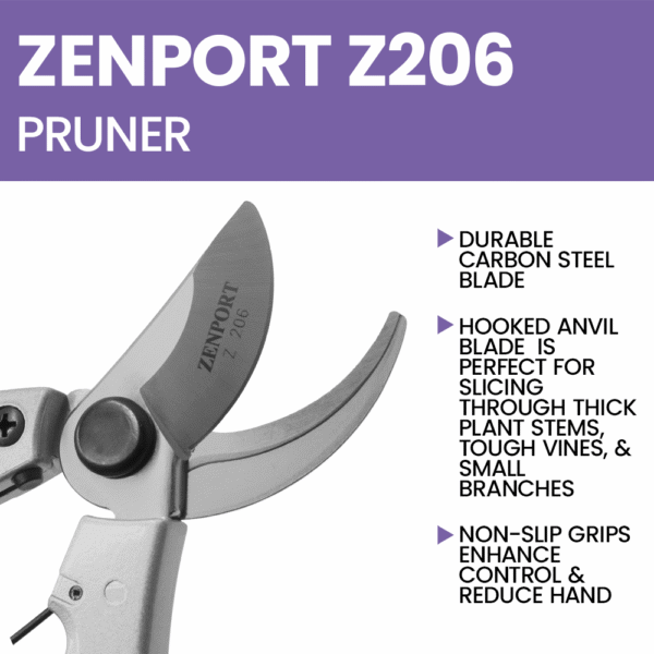 Zenport Z206 Deluxe Chrome-Plated Pruner, 7-Inch