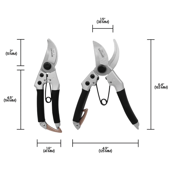 Zenport Z206 Deluxe Chrome-Plated Pruner, 7-Inch