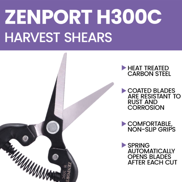 Zenport H300C Harvest Shear, Long Curved Carbon Steel Blade