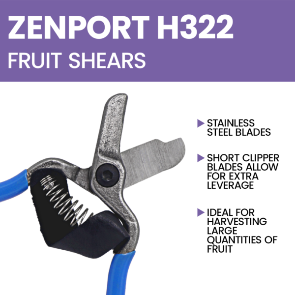 Zenport H322 Fruit Shears with Strap, Lemon Citrus Clipper, 5.5-Inch