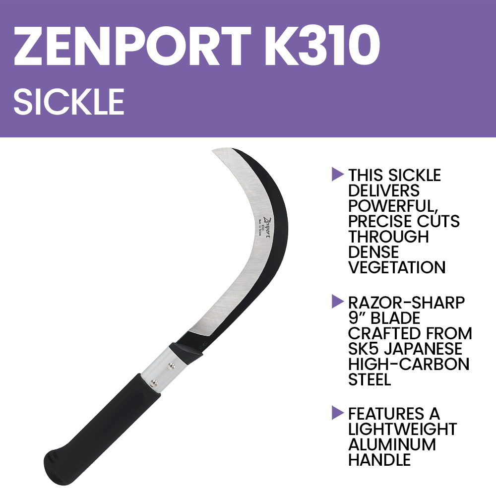 Zenport K310 Brush Clearing Sickle, 9-Inch