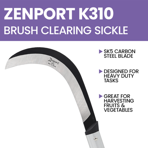 Zenport K310 Brush Clearing Sickle, 9-Inch