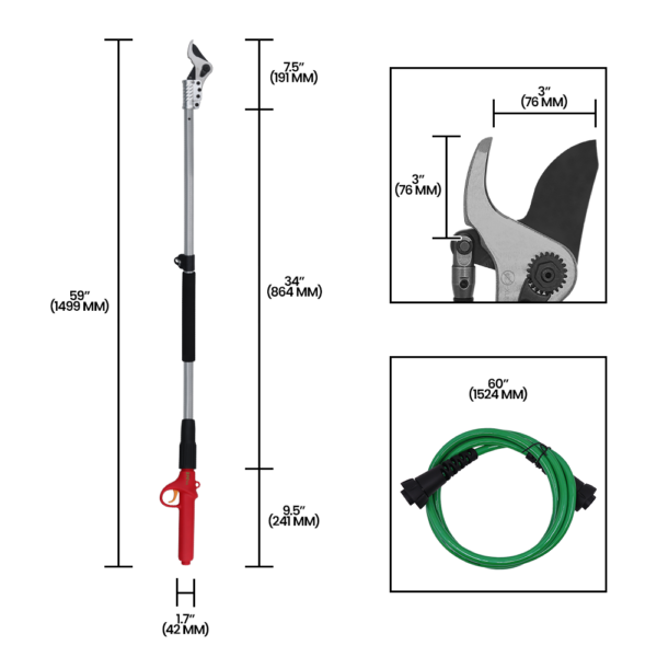 Zenport LEP-848 Long Reach ePruner, 59-Inch PNG