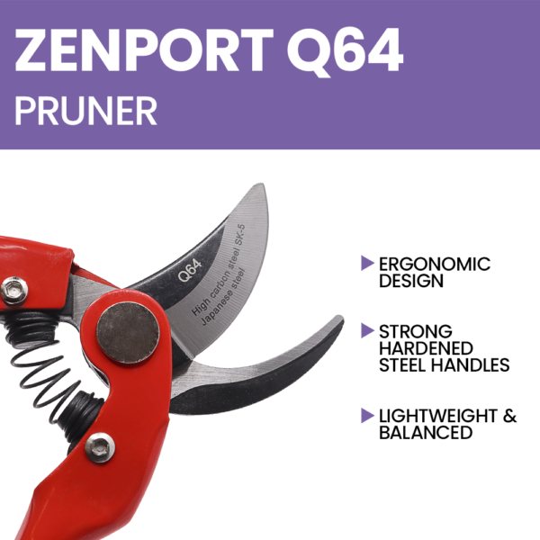 Zenport Q64 Heavy Duty Professional Pruner, 7-Inch