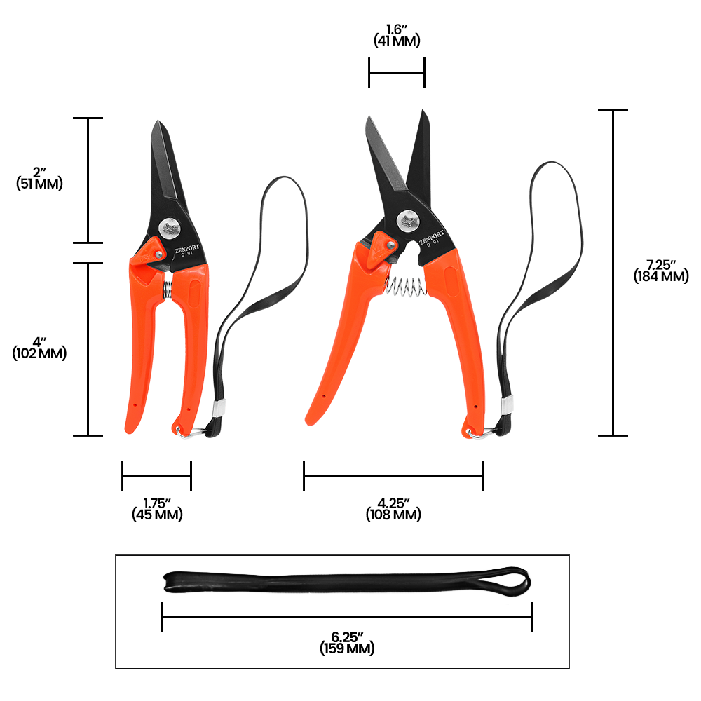 Zenport Q91 Ultra Twig and Hoof Trimming Shears, 7.25-Inch