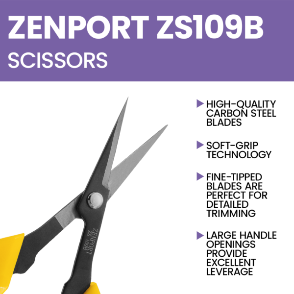 Zenport ZS109B Deluxe Bud Trimming Scissors, 6.5-Inch