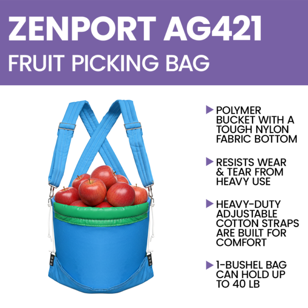 Zenport AG421 Agrikon Barrel Fruit Picking Bag, 1 Bushel - Zenport