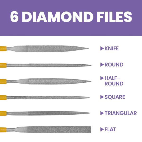 Zenport AGF170 6-Piece Diamond File Set
